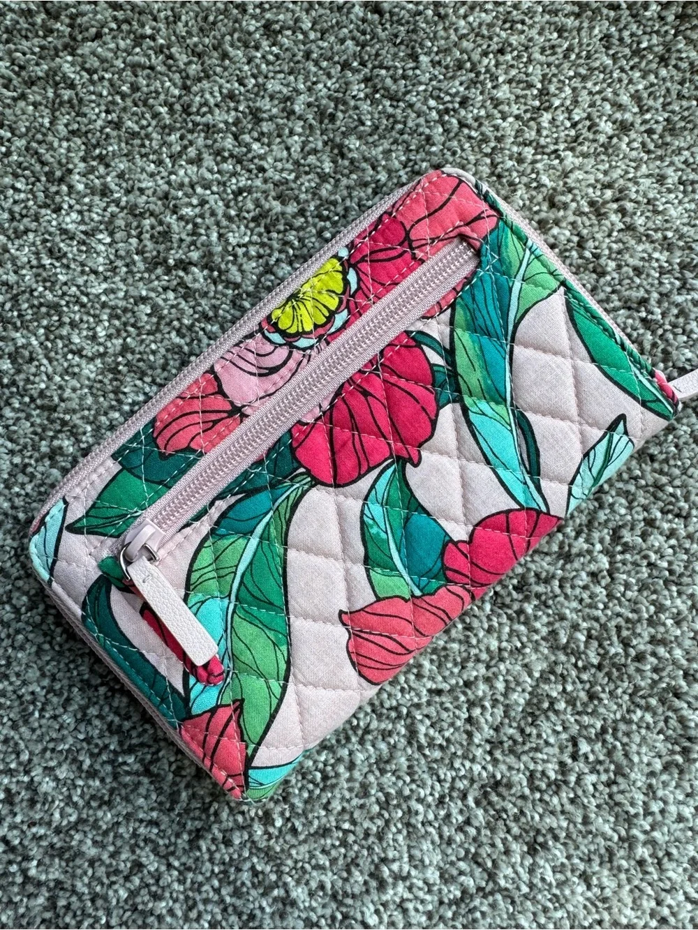Vera Bradley Turnlock Wallet - Vintage Floral Quilted Cotton
